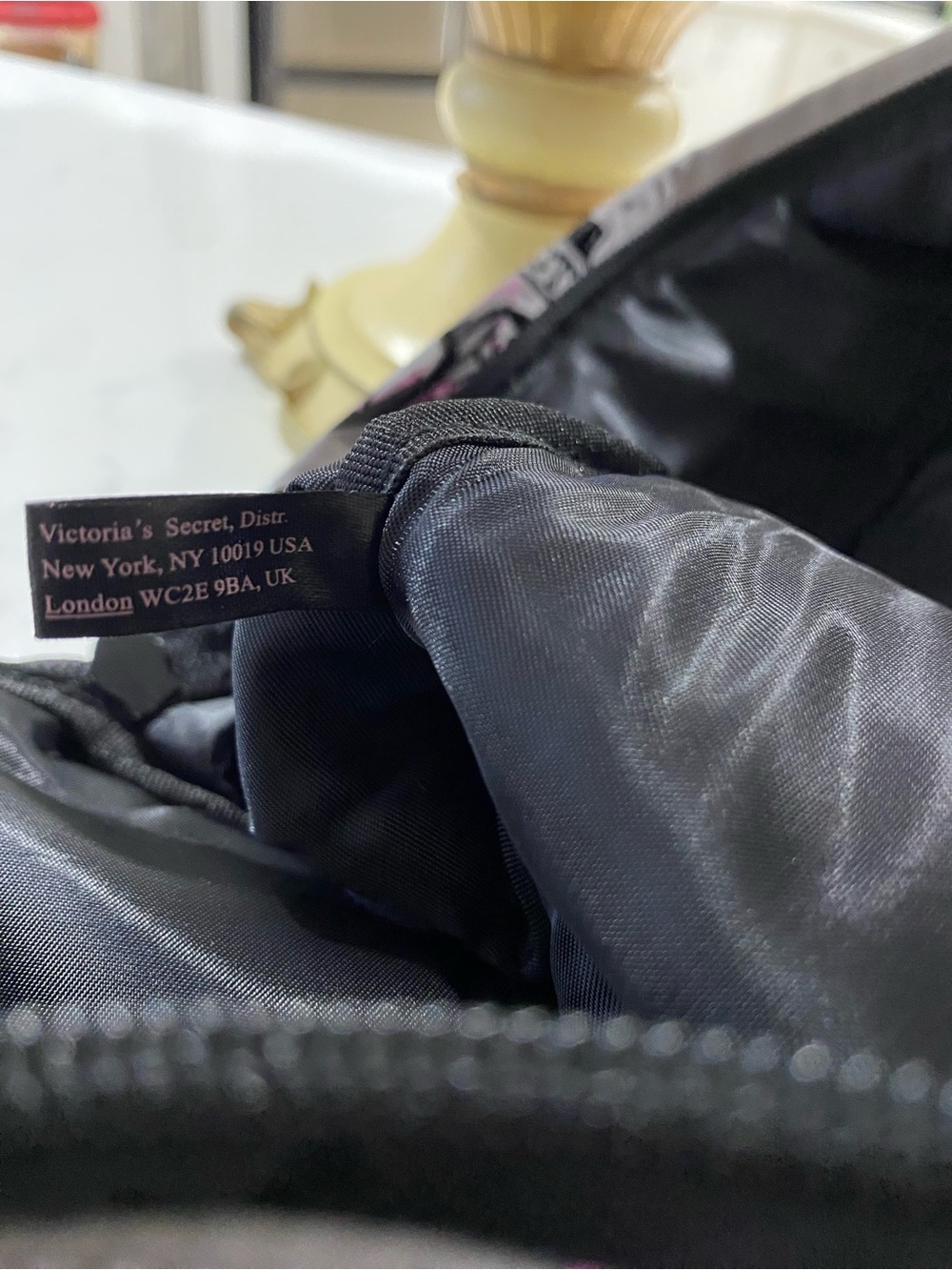 Victoria's Secret Gray Backpack with Pink Graffiti Accents - Picture 10 of 12